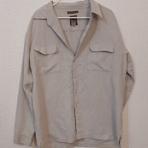 "Make Offer" Bruno Tan Lightweight Shirt Jacket with Collar